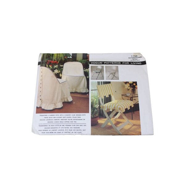 Vogue Other - UNCUT Vogue 1156 Pattern for Living Chair Cover Lounge 93539
